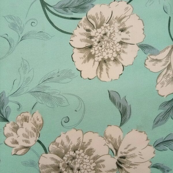 Serene Green-Floral Curtain