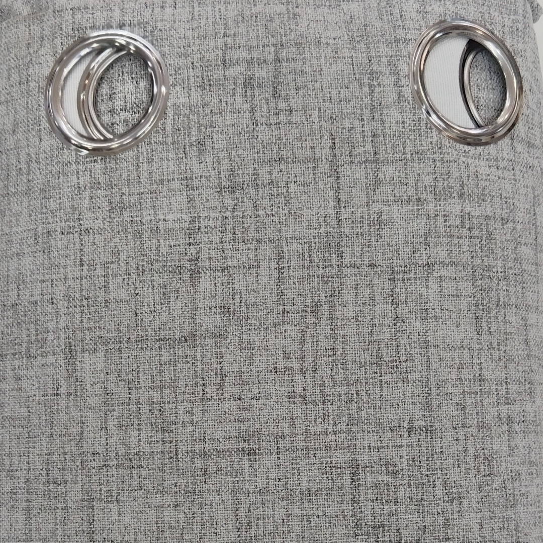 Silver Eyelet Blockout Curtain Add sleek sophistication to any room with our eyelet blockout curtain in sleek silver tone. Designed with a contemporary eyelet finish for easy hanging, this ready‑made blockout curtain ensures complete darkness, insulation, and privacy while elevating your décor