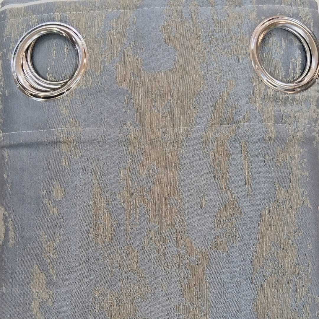 Texture Duckegg Green Eyelet Curtain Textured Slate Blue Eyelet Curtain - Image 1