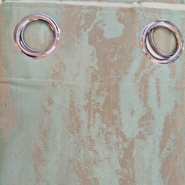 Textured Duck-egg Green Eyelet Curtain